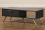 "LV19CFT1914-Dark Grey-CT" Baxton Studio Kelson Modern And Contemporary Dark Grey And Gold Finished Wood Coffee Table