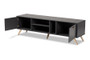 "LV19TV1912-Dark Grey-TV" Baxton Studio Kelson Modern And Contemporary Dark Grey And Gold Finished Wood Tv Stand
