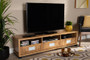 "TV834127-Wotan Oak" Baxton Studio Gerhardine Oak Brown Modern And Contemporary Finished Wood 3-Drawer Tv Stand