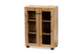 "B12-Wotan Oak" Baxton Studio Mason Modern And Contemporary Oak Brown Finished Wood 2-Door Storage Cabinet With Glass Doors