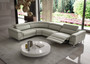 "VGCCWONDER-GRY3-SECT" VIG Coronelli Collezioni Wonder - Italian Modern Grey Leather Sectional Sofa With Recliner