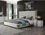 "VGVCBD815-WHT-BED-2NS-SET" VIG Modrest Token - Modern Cream & Stainless Steel Bed + Nightstands