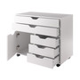Halifax 3 Section Mobile Storage Cabinet, White "10633"