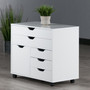 Halifax 3 Section Mobile Storage Cabinet, White "10633"