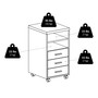 Kenner Mobile 3-Drawer Storage Mobile Cabinet, Two-Tone "18532"