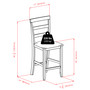 Simone Cushion Ladder-Back Seat Counter Stools, 2-Piece Set, Black & Walnut "94074"