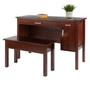 Emmett 2-Piece Desk Set W/ Bench, Walnut "94248"