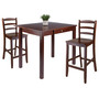 Perrone 3-Piece Dining Set, High Drop Leaf Table & 2 Ladderback Stools "94448"