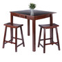 Perrone 3-Piece High Table Set, Drop Leaf Table & 2 Saddle Stools "94804"