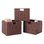 Tessa 3-Piece Woven Rope Basket Set, Foldable, Walnut "94810"