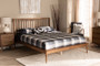 "MG0064-Walnut-Queen" Baxton Studio Abel Classic And Traditional Transitional Walnut Brown Finished Wood Queen Size Platform Bed