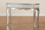 "JY16897-Silver-Console" Baxton Studio Elgin Contemporary Glam And Luxe Brushed Silver Finished Wood And Mirrored Glass Console Table