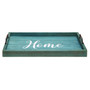 Elegant Designs Decorative Wood Serving Tray With Handles, 15.50" X 12", Blue Wash "Home" "HG2000-BHW"