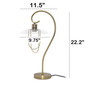 Lalia Home Modern Metal Scroll Table Lamp, Antique Brass "LHT-4000-AB"