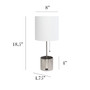 Simple Designs Hammered Metal Organizer Table Lamp With Usb Charging Port And Fabric Shade, Brushed Nickel "LT1085-BSN"