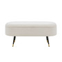 Phoebe Faux Shearling Fabric Storage Bench w/ Gold Tip Metal Legs 1600076-560