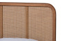"MG0056-Rattan/Walnut-Full" Baxton Studio Elston Mid-Century Modern Walnut Brown Finished Wood And Synthetic Rattan Full Size Platform Bed