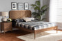 "MG0056-Rattan/Walnut-Full" Baxton Studio Elston Mid-Century Modern Walnut Brown Finished Wood And Synthetic Rattan Full Size Platform Bed