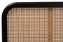 "MG0056-Walnut Rattan/Black-Queen" Baxton Studio Elston Mid-Century Modern Charcoal Finished Wood And Synthetic Rattan Queen Size Platform Bed