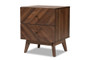"LV23ST2324WI-Columbia-NS" Baxton Studio Hartman Mid-Century Modern Walnut Brown Finished Wood 2-Drawer Nightstand