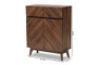"LV23SC23150WI-Columbia-Shoe Cabinet" Baxton Studio Hartman Mid-Century Modern Walnut Brown Finished Wood Shoe Cabinet