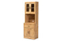 "WS883200-Wotan Oak" Baxton Studio Laurana Modern And Contemporary Oak Brown Finished Wood Kitchen Cabinet And Hutch