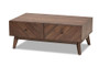 "LV23CFT23140WI-Columbia-CT" Baxton Studio Hartman Mid-Century Modern Walnut Brown Finished Wood Coffee Table