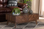 "LV23CFT23140WI-Columbia-CT" Baxton Studio Hartman Mid-Century Modern Walnut Brown Finished Wood Coffee Table