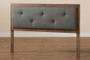 "MG9731-Dark Grey/Walnut-Full-HB" Baxton Studio Abner Modern and Contemporary Transitional Dark Grey Fabric Upholstered and Walnut Brown Finished Wood Full Size Headboard