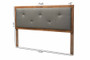 "MG9731-Dark Grey/Walnut-King-HB" Baxton Studio Abner Modern and Contemporary Transitional Dark Grey Fabric Upholstered and Walnut Brown Finished Wood King Size Headboard