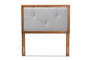 "MG9731-Light Grey/Walnut-Twin-HB" Baxton Studio Abner Modern and Contemporary Transitional Light Grey Fabric Upholstered and Walnut Brown Finished Wood Twin Size Headboard