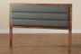 "MG9732-Dark Grey/Walnut-Full-HB" Baxton Studio Dexter Modern and Contemporary Dark Grey Fabric Upholstered and Walnut Brown Finished Wood Full Size Headboard