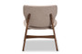 "WM5031-Latte/Walnut-CC" Baxton Studio Benito Mid-Century Modern Transitional Beige Fabric Upholstered and Walnut Brown Finished Wood Accent Chair