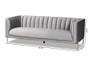 "5016D-Grey Velvet-Sofa" Baxton Studio Maia Contemporary Glam and Luxe Grey Velvet Fabric Upholstered and Gold Finished Metal Sofa