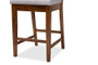 "RH2083P-Grey/Walnut-PC" Baxton Studio Gideon Modern and Contemporary Grey Fabric Upholstered and Walnut Brown Finished Wood 2-Piece Counter Stool Set