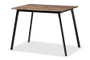 "D01178ST-Dining Table" Baxton Studio Calder Mid-Century Modern Walnut Brown Finished Wood and Black Metal Dining Table