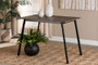 "D01178ST-Dining Table" Baxton Studio Calder Mid-Century Modern Walnut Brown Finished Wood and Black Metal Dining Table