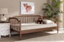 "MG0073-1-Walnut-Daybed" Baxton Studio Parson Classic Mid-Century Modern Walnut Brown Finished Wood Twin Size Daybed