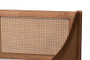 "MG0074-Rattan/Walnut-Daybed" Baxton Studio Ogden Mid-Century Modern Walnut Brown Finished Wood and Synthetic Rattan Twin Size Daybed