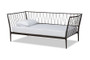 "TS-Lysa-Black-Daybed" Baxton Studio Lysa Modern and Contemporary Black Finished Metal Twin Size Daybed