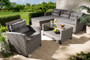 "MLM-210606-Dark Grey" Baxton Studio Darian Modern and Contemporary Grey Fabric Upholstered and Grey Synthetic Rattan 4-Piece Patio Set