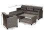 "MLM-210606-Dark Grey" Baxton Studio Darian Modern and Contemporary Grey Fabric Upholstered and Grey Synthetic Rattan 4-Piece Patio Set