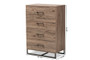 "DC 9070-ZZ-Rustic Oak-4DW-Chest" Baxton Studio Daxton Modern and Contemporary Rustic Oak Finished Wood 4-Drawer Storage Chest