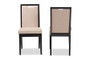 "RH2082C-Sand/Dark Brown-DC-2PK" Baxton Studio Octavia Modern and Contemporary Sand Fabric Upholstered and Dark Brown Finished Wood 2-Piece Dining Chair Set