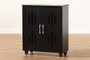 "SESC260WI-Black-Shoe Cabinet" Baxton Studio Renley Modern and Contemporary Black Finished Wood 2-Door Shoe Storage Cabinet