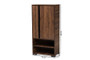 "SESC70140WI-Columbia/Black-Shoe Cabinet" Baxton Studio Raina Modern and Contemporary Two-Tone Walnut Brown and Black Finished Wood 2-Door Shoe Storage Cabinet