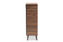 "SESC70180WI-Columbia-Shoe Cabinet" Baxton Studio Salma Modern and Contemporary Walnut Brown Finished Wood 2-Door Shoe Storage Cabinet