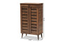 "SESC70180WI-Columbia-Shoe Cabinet" Baxton Studio Salma Modern and Contemporary Walnut Brown Finished Wood 2-Door Shoe Storage Cabinet