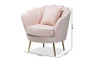 "DC-02-2-Velvet Light Pink-Chair" Baxton Studio Garson Glam and Luxe Blush Pink Velvet Fabric Upholstered and Gold Metal Finished Accent Chair