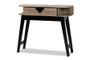"Wales-1DW-Console" Baxton Studio Wales Modern and Contemporary Light Brown Finished Wood 1-Drawer Console Table